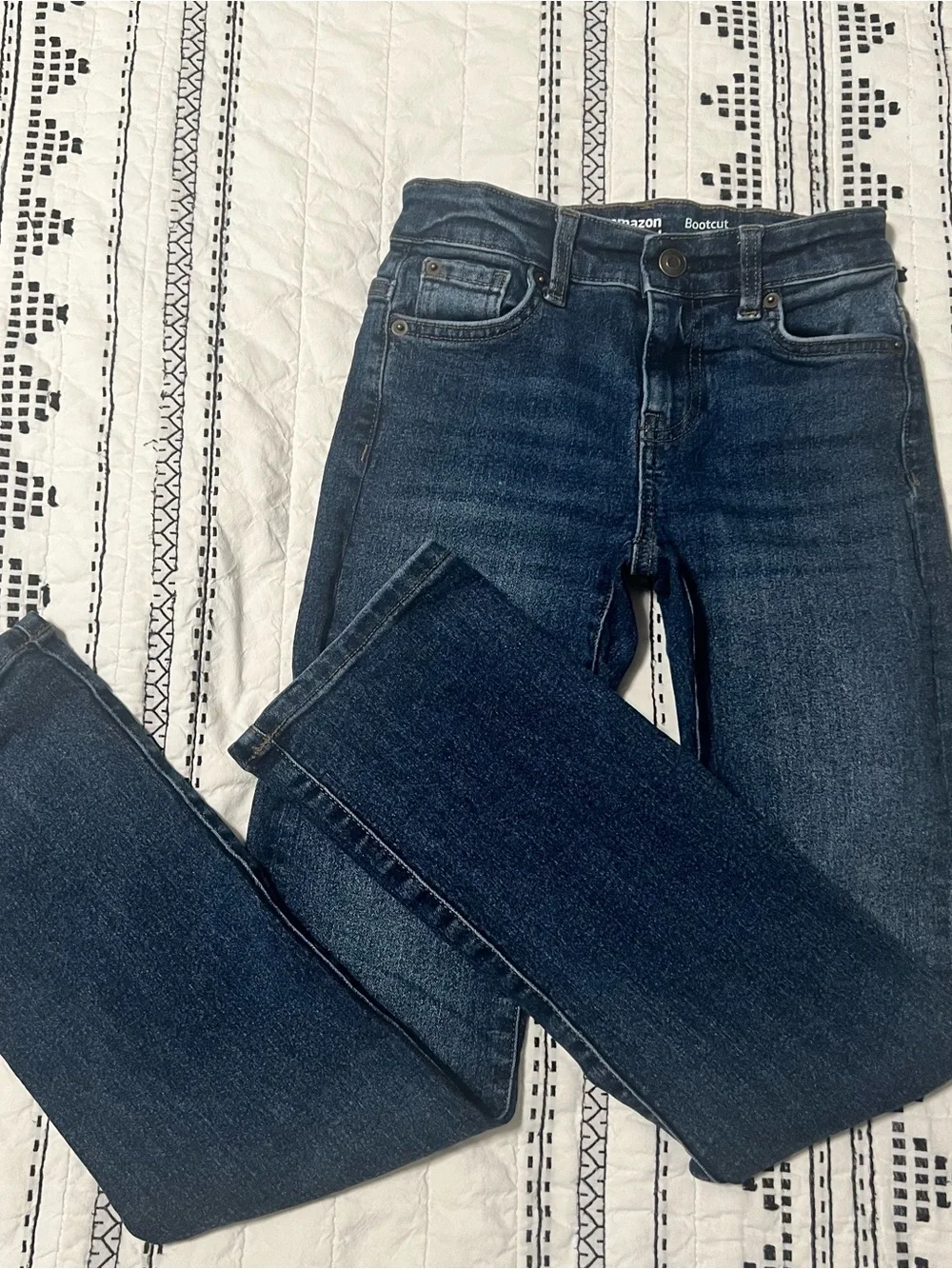 Amazon Dark Blue Kids Slim Boot Cut Jeans